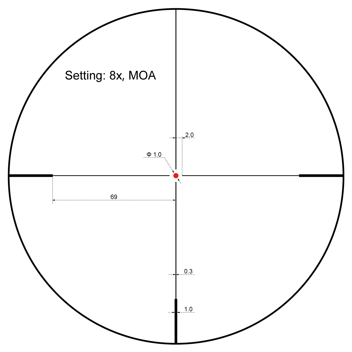Vector Optics Forester 1-8x24 SFP šautenes optiskais tēmēklis