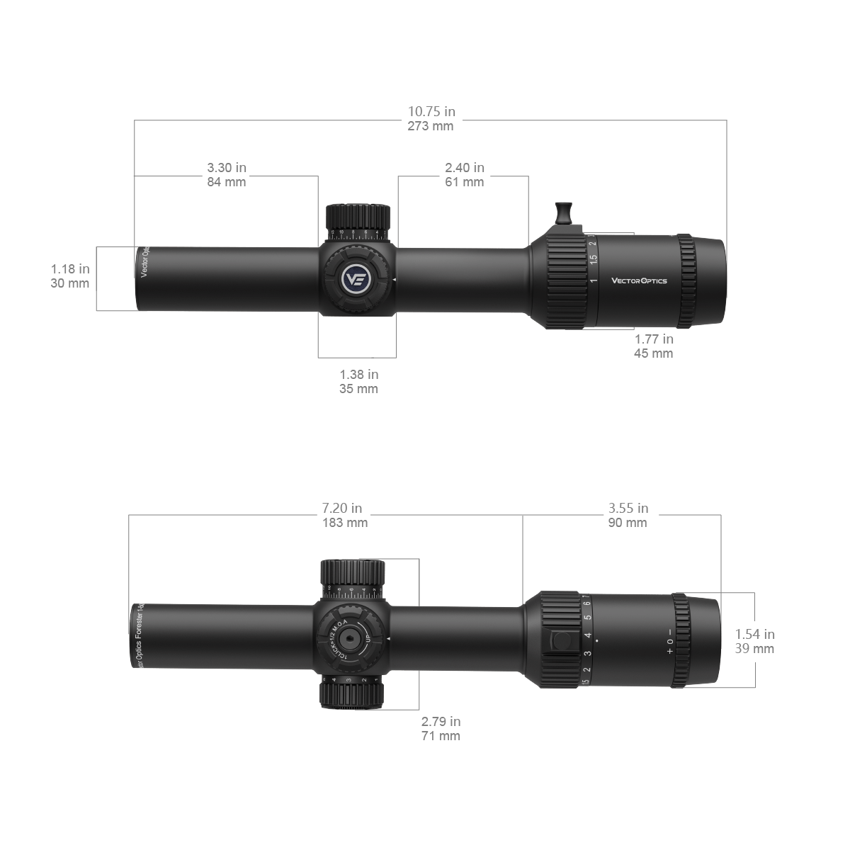Vector Optics Forester 1-8x24 SFP šautenes optiskais tēmēklis