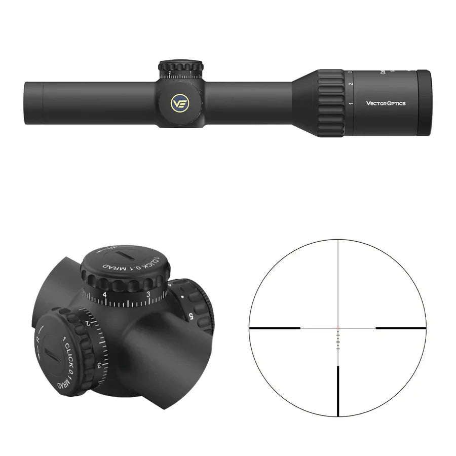 Vector Optics Continental x6 1-6x24i Fiber šautenes tēmeklis Vector Optics