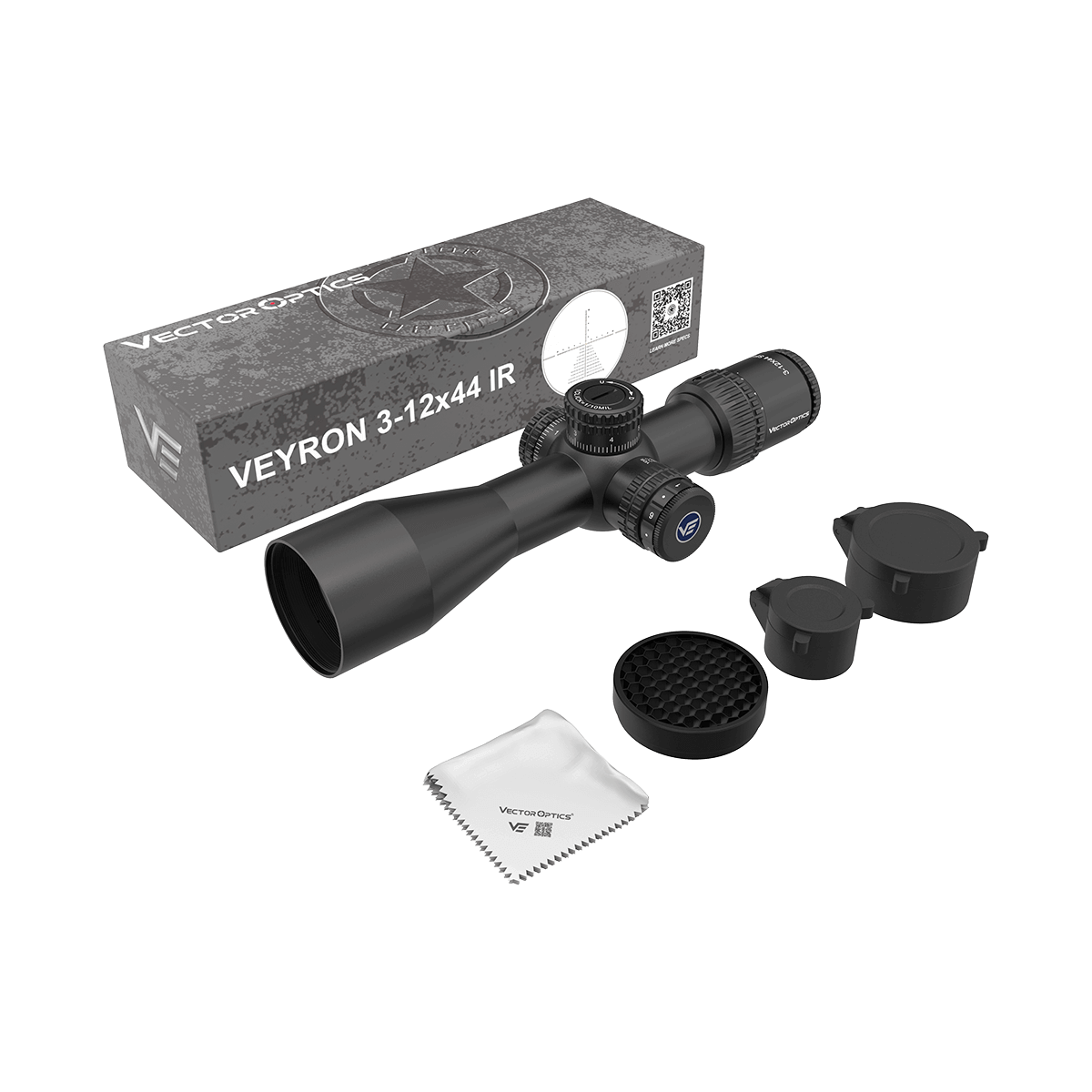 Vector Optics Veyron 3-12x44IR SFP kompakts šautenes tēmēklis Vector Optics