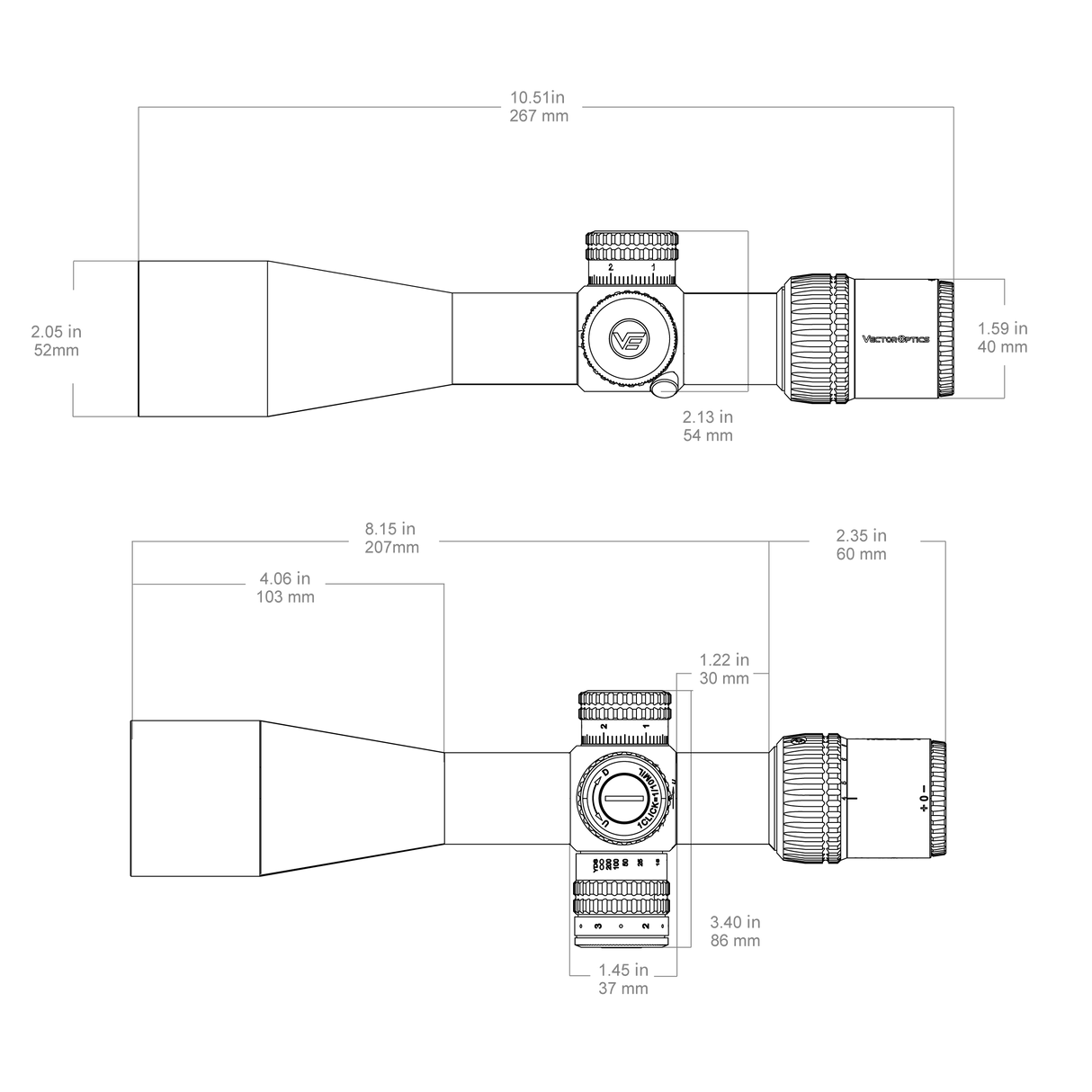 Vector Optics Veyron 4-16x44IR SFP kompakts šautenes tēmēklis Vector Optics