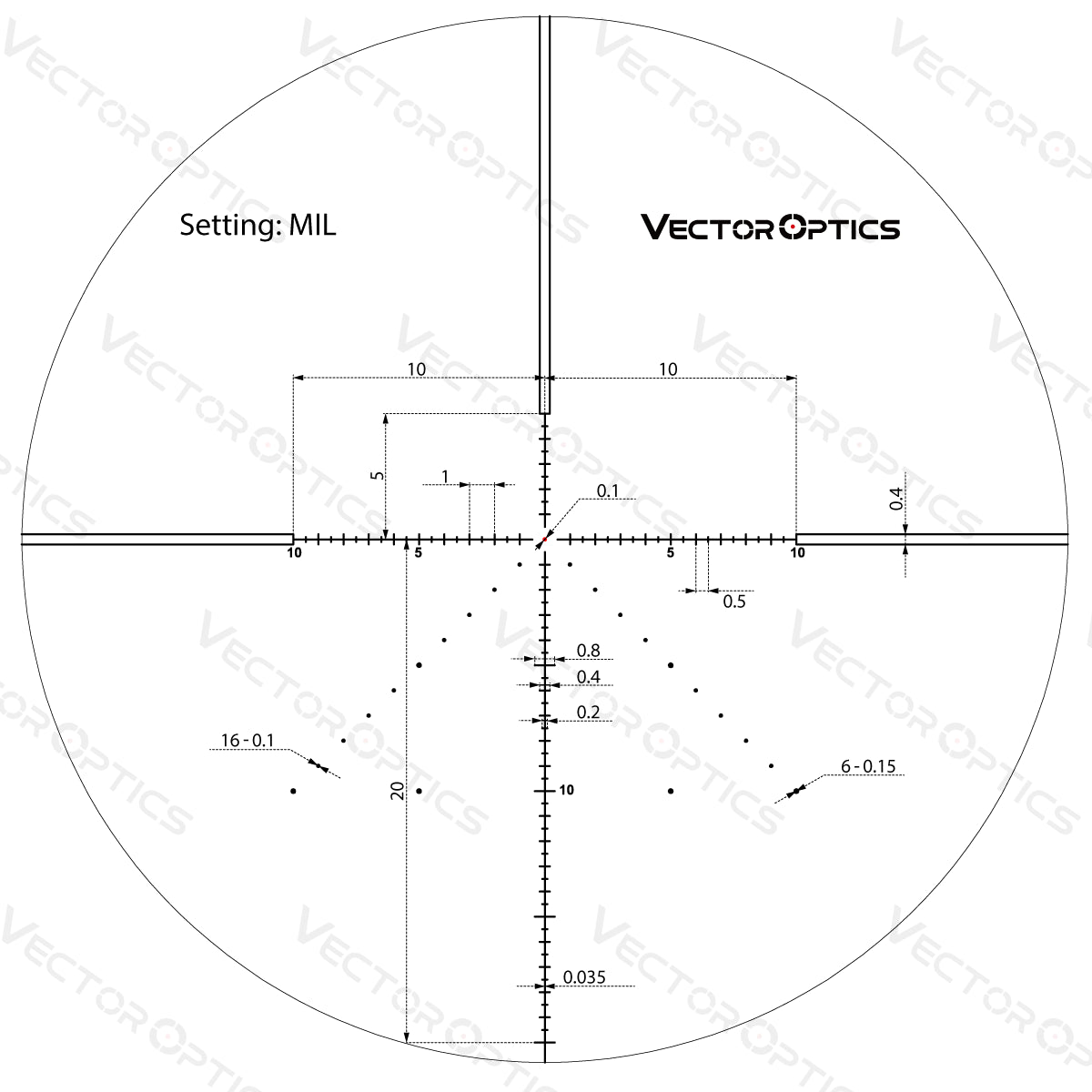 Vector Optics Veyron 6-24x44 IR First Focal Plane Illuminated šautenes tēmeklis Vector Optics