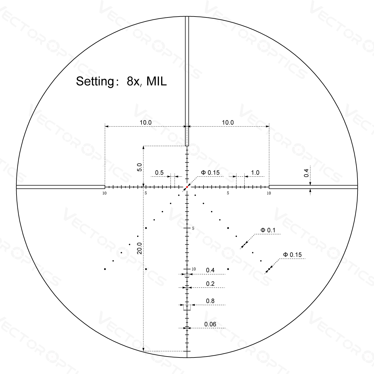 Vector Optics Veyron 2-8x32IR kompakts šautenes tēmēklis