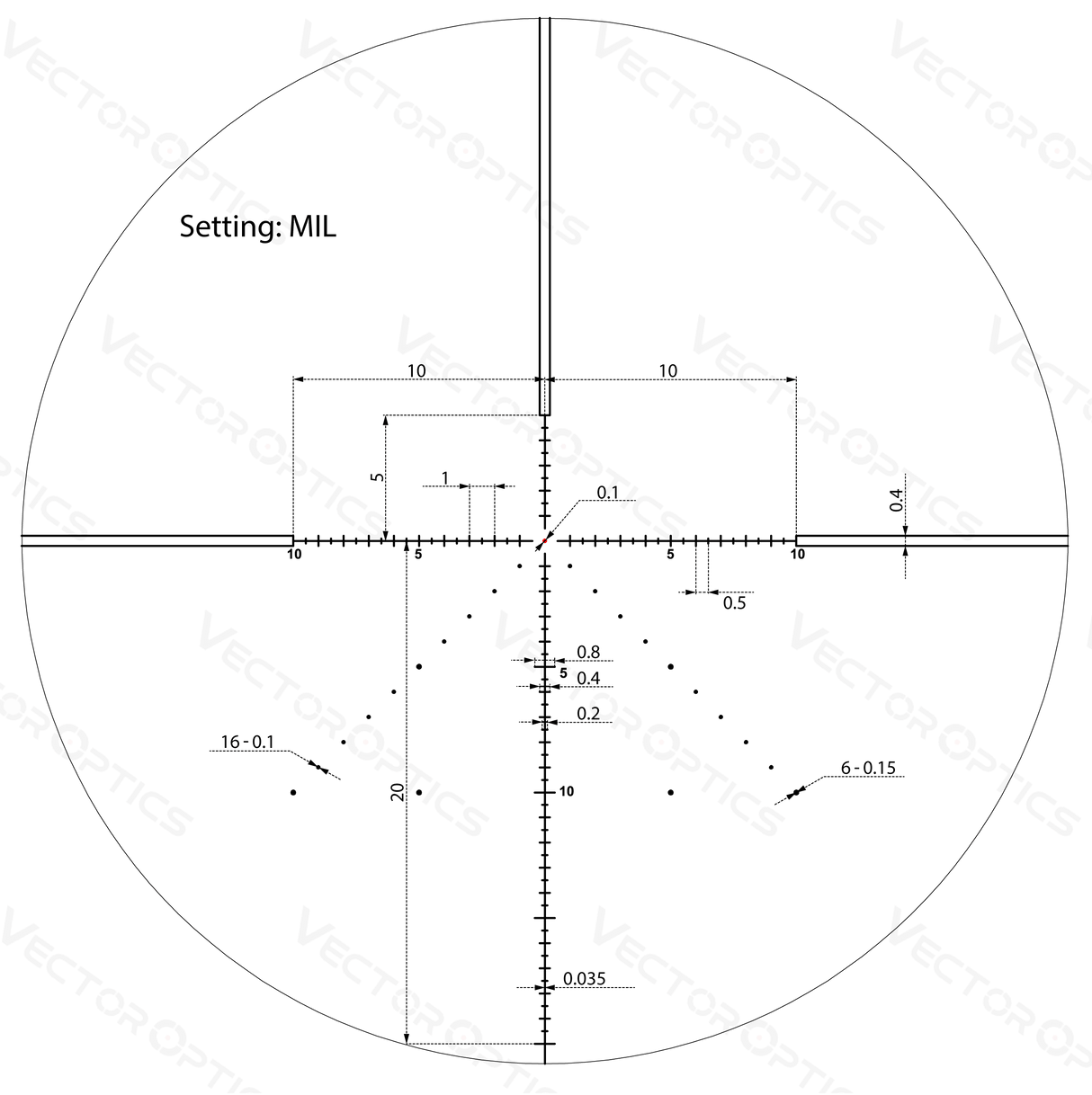 Vector Optics Veyron 4-16x44 IR First Focal Plane Illuminated šautenes tēmēklis