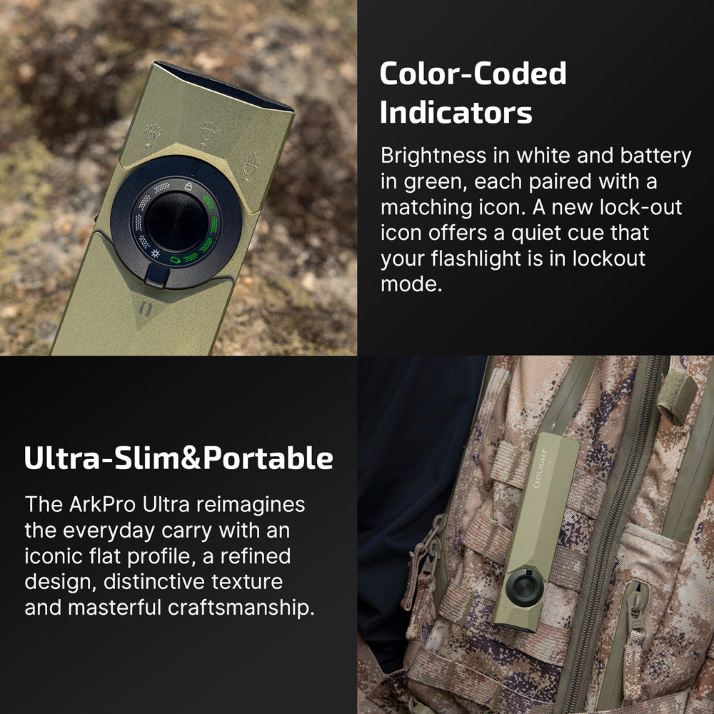 Olight ArkPro Ultra | plakans 4-in-1 EDC lukturis | 1.700 lm - Olive Green