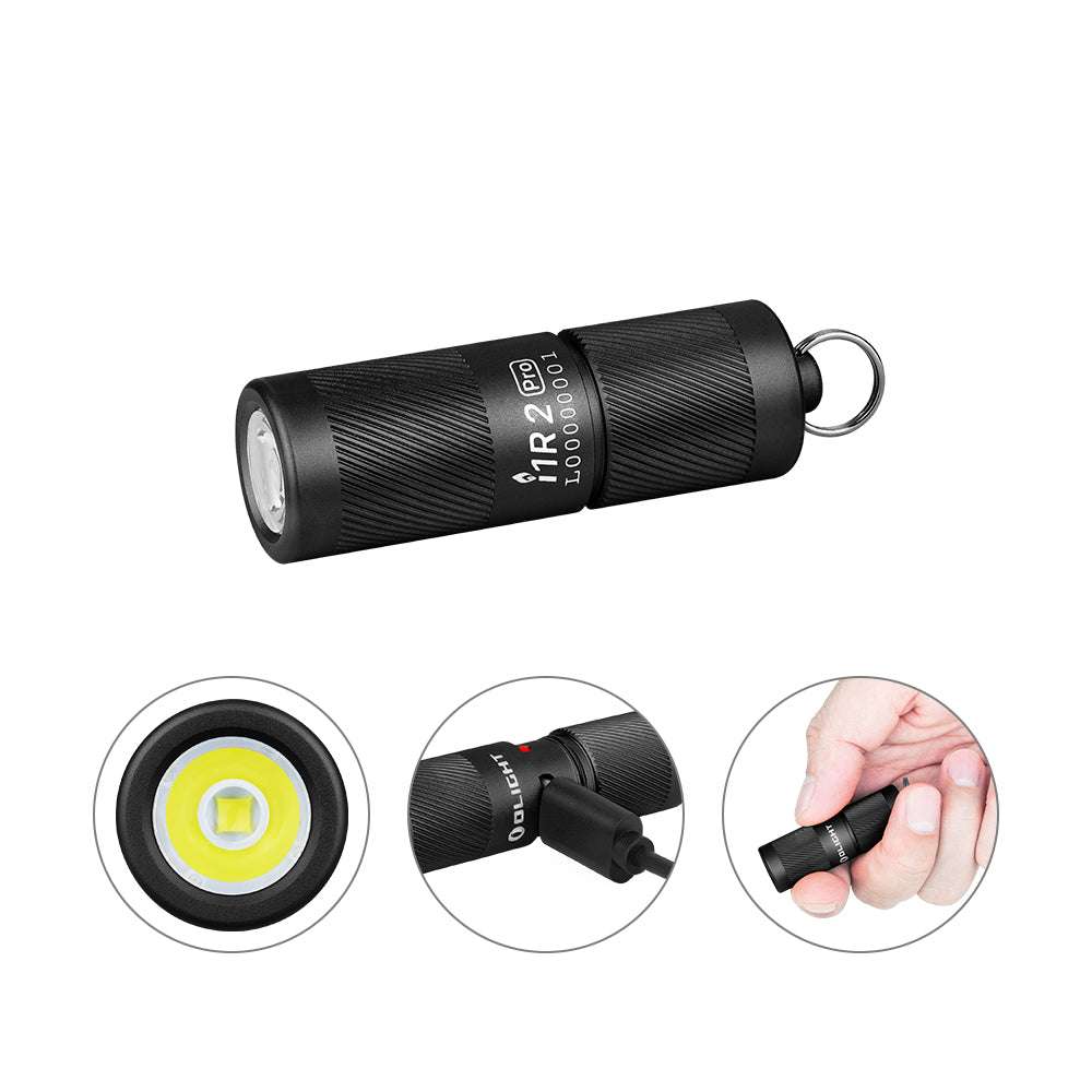 Olight i1R 2 Pro | uzlādējams atslēgu piekariņa lukturis | 180 lm - Melns