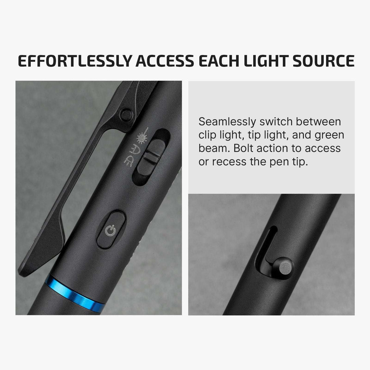 Olight O’Pen 3 | daudzfunkcionāls pildspalvas lukturis | 120 lm + zaļš lāzers - Black