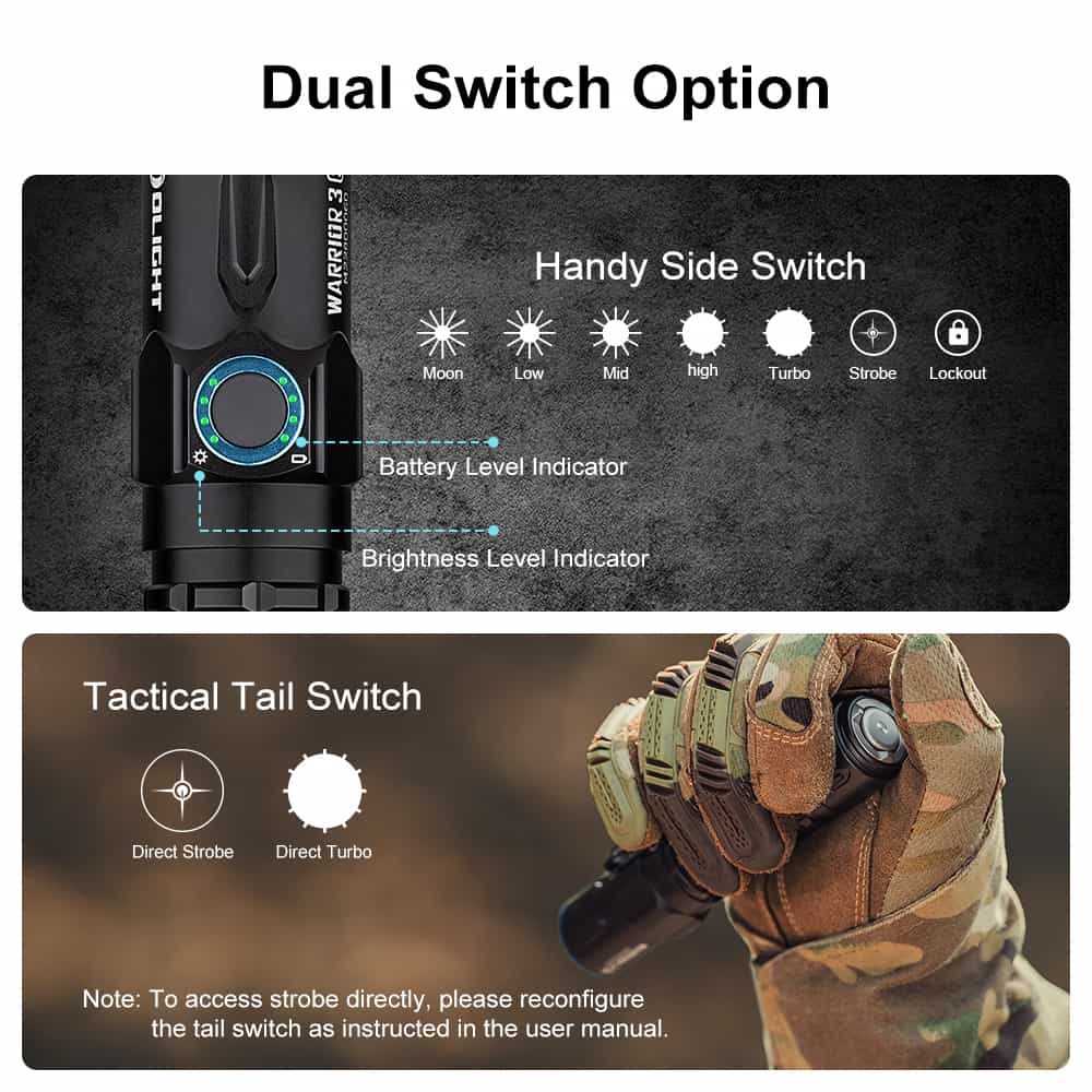 Olight Warrior 3S | taktiskais lukturis | 2.300 lm