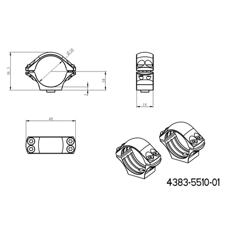 30mm tēmekļu stiprinājumi | gara Picatinny QD Ergo bāze 