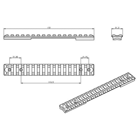 CZ 600 Picatinny sliede [tērauds] | Long