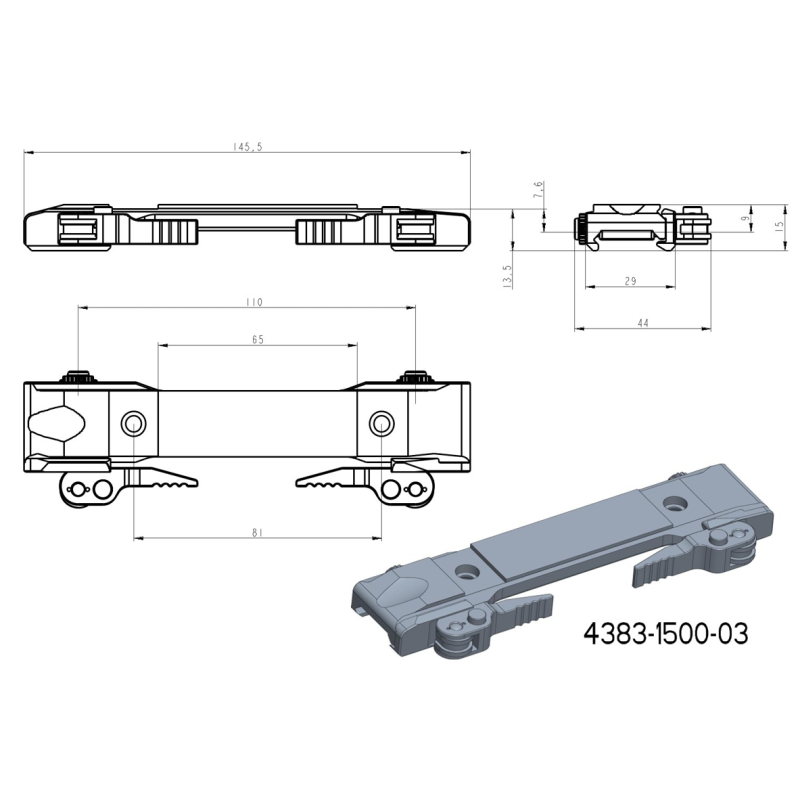 Bāze JK-N adapteriem | picatinny bāze ar QD svirām [gara] 