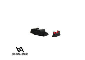 CZ 75B, CZ P-01, CZ 75 SP-01 sporta mehāniskie tēmēkļi ar optisko šķiedru