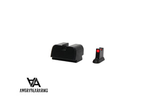 CZ P-10 Optics Ready augstie mehāniskie tēmēkļi | ar šķiedru optiku