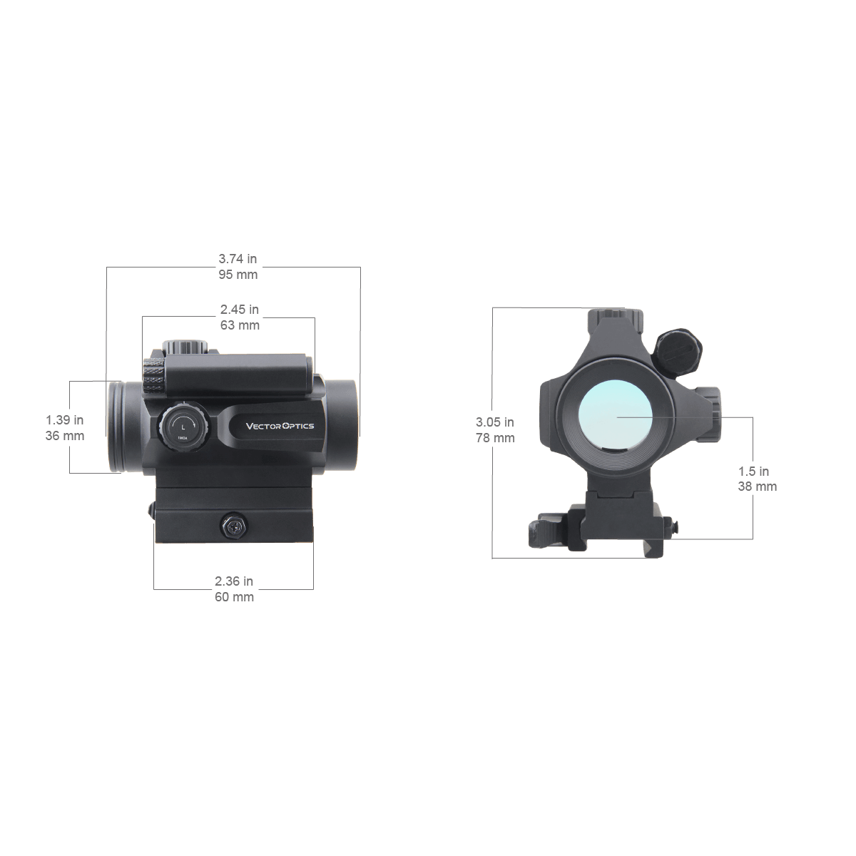 Vector Optics Nautilus 1x30 Tēmeklis Dubultā Tēmēkļa Sistēma kolimators 