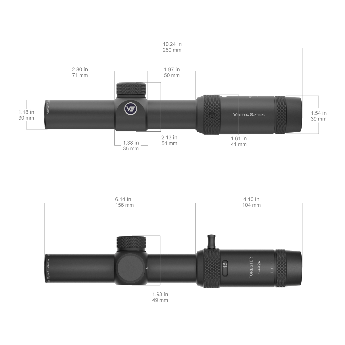 Vector Optics Forester 1-4x24SFP šautenes tēmeklis 