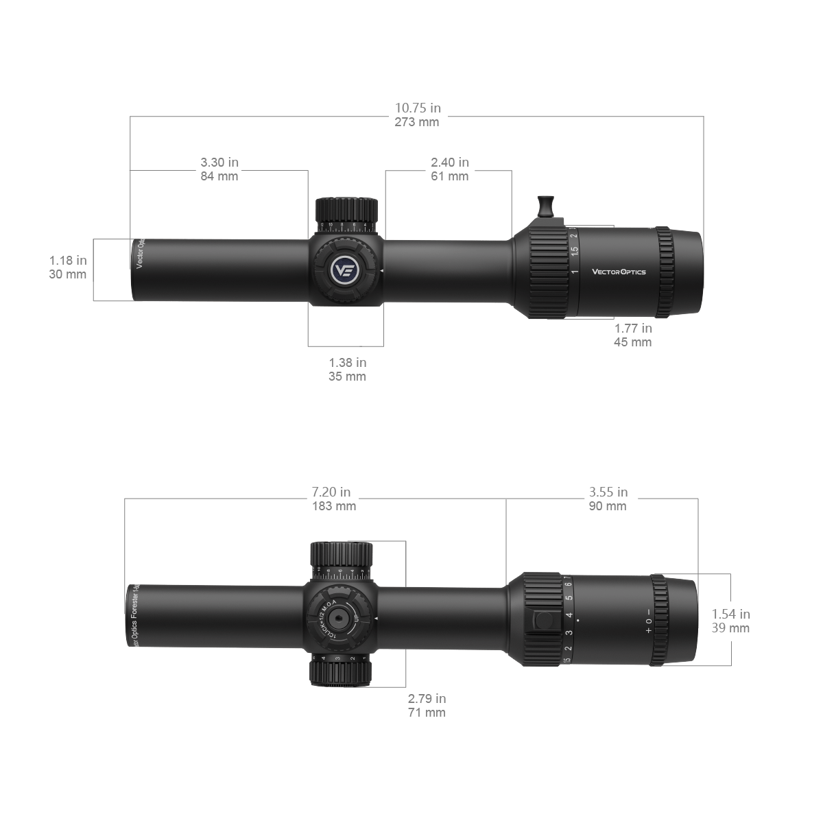 Vector Optics Forester 1-8x24 SFP šautenes tēmeklis 