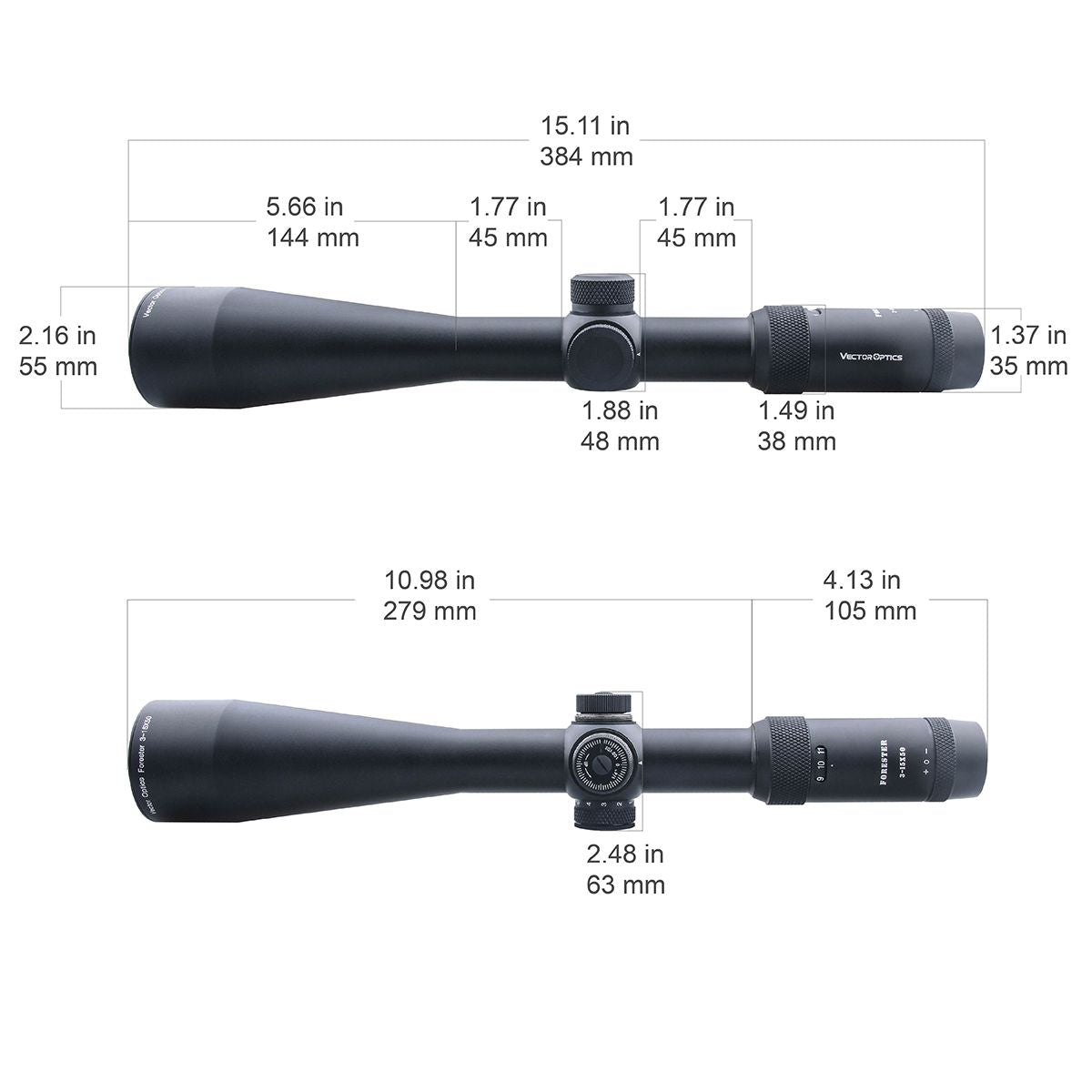 Vector Optics Mežsargs 3-15x50SFP šautenes tēmeklis 