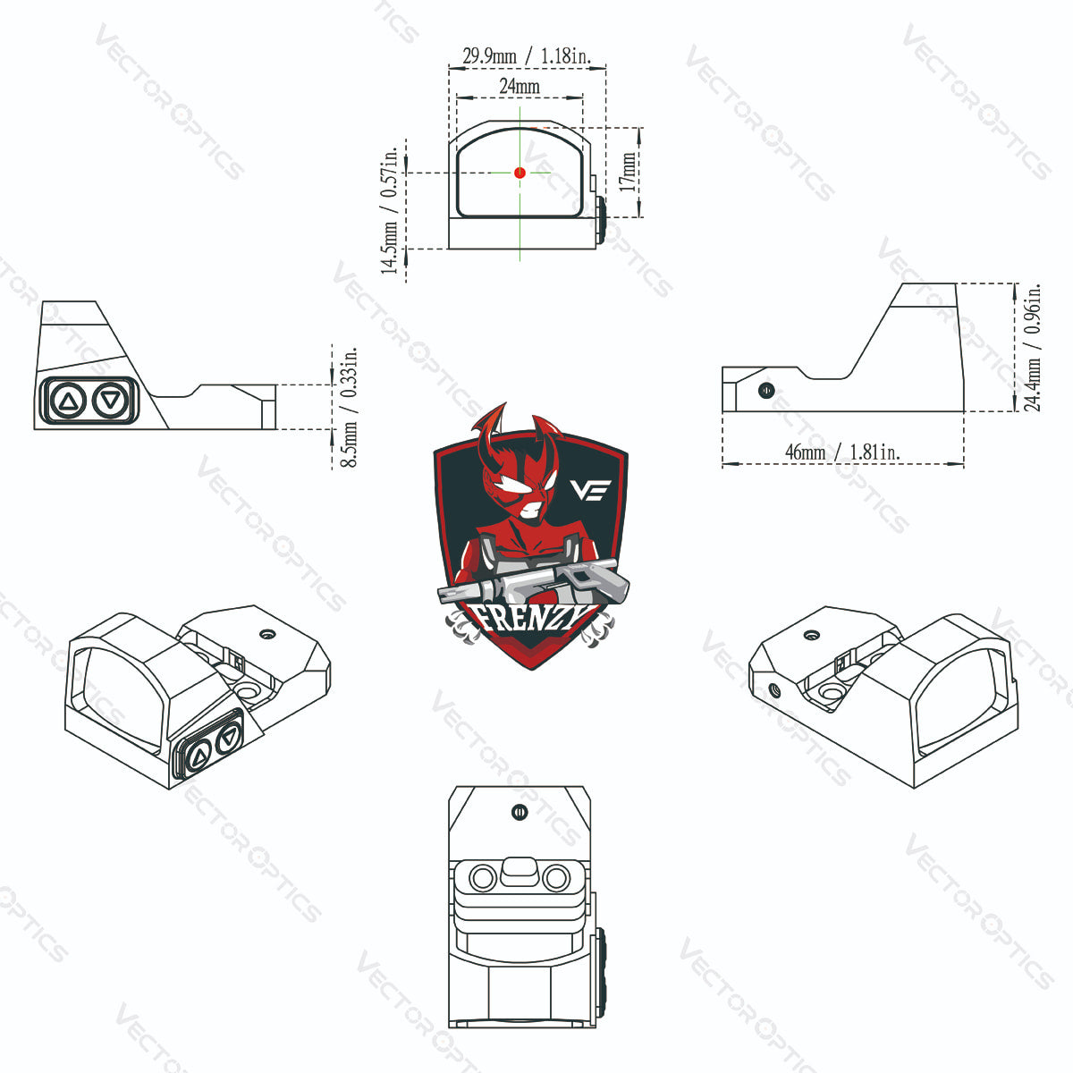 Vector Optics Trakums 1x17x24 kolimators 