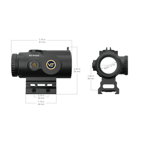 Vector Optics Paragon 4x24 ultra compact prism šautenes tēmeklis