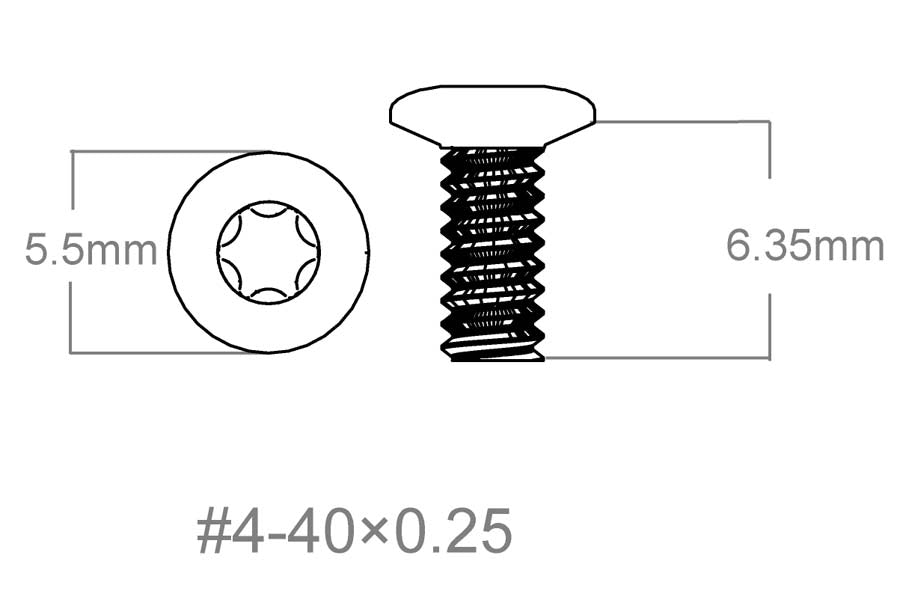 Skrūvju komplekts 3gab | 4-40x0.250" [T10] 