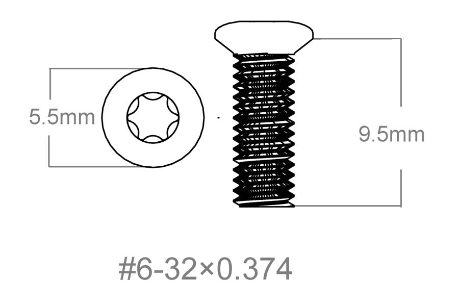 Skrūvju komplekts 3 gab. | 6-32x0.374" [T10] 