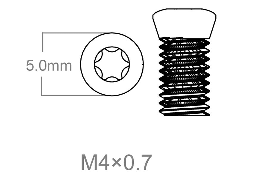 Skrūvju komplekts 3 gab. | M4x0.7 [T10] 8 mm 