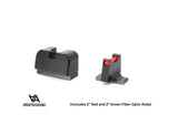 Sig Sauer P220 P226 P229 P320 & P365 Optics Ready augstie sporta mehāniskie tēmēkļi ar šķiedru optiku