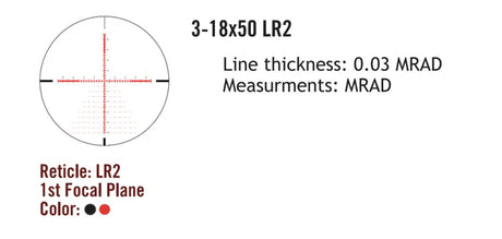 Sightmark Presidio 3-18x50 LR2 FFP šautenes tēmeklis