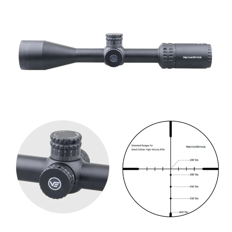Vector Optics Hugo 3-12x44 SFP šautenes tēmēklis Vector Optics