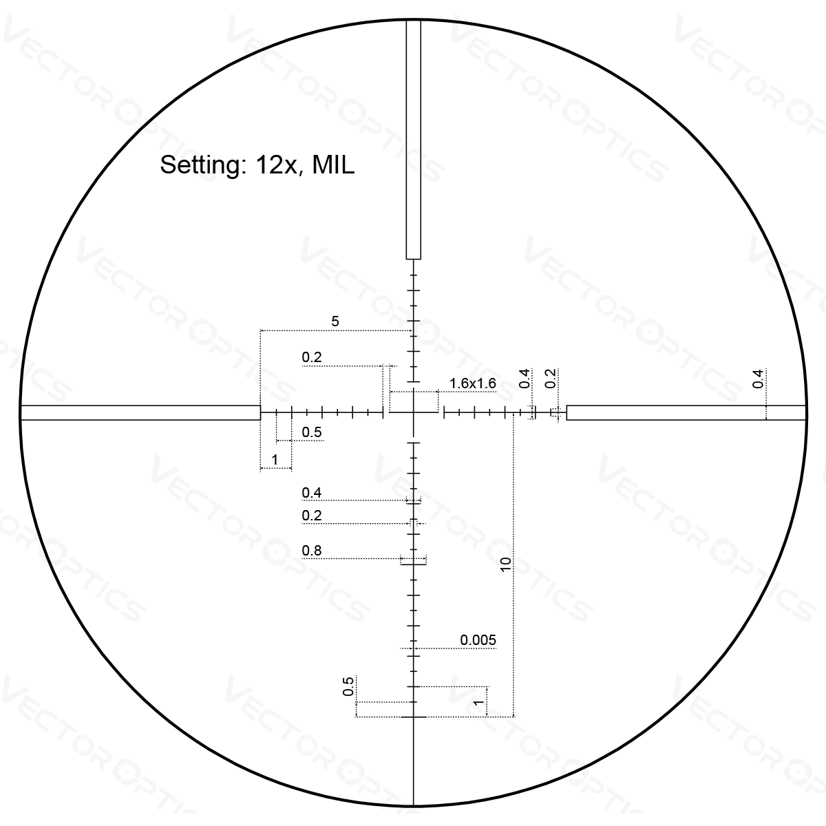 Vector Optics Veyron 3-12x44 SFP kompakts šautenes tēmeklis 