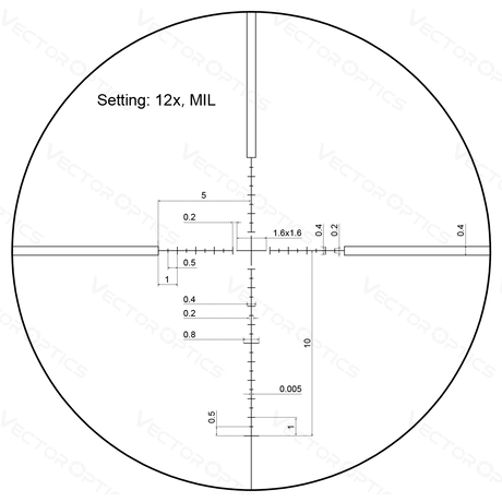 Vector Optics Veyron 3-12x44 SFP kompakts šautenes tēmeklis