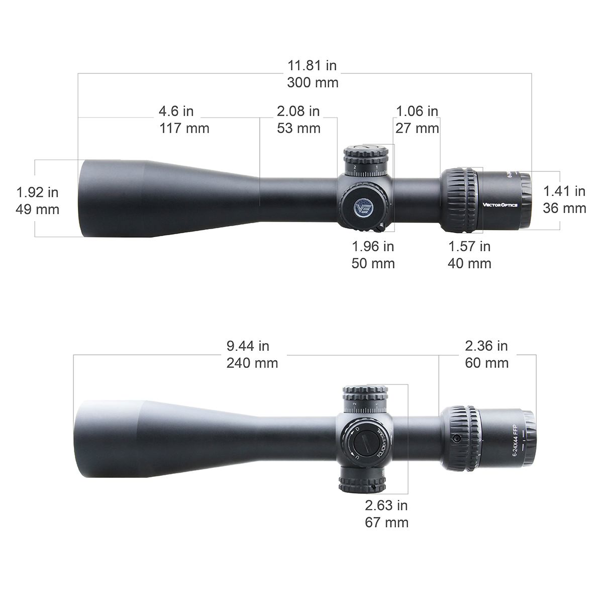 Vector Optics Veyron 6-24x44 FFP šautenes tēmeklis 