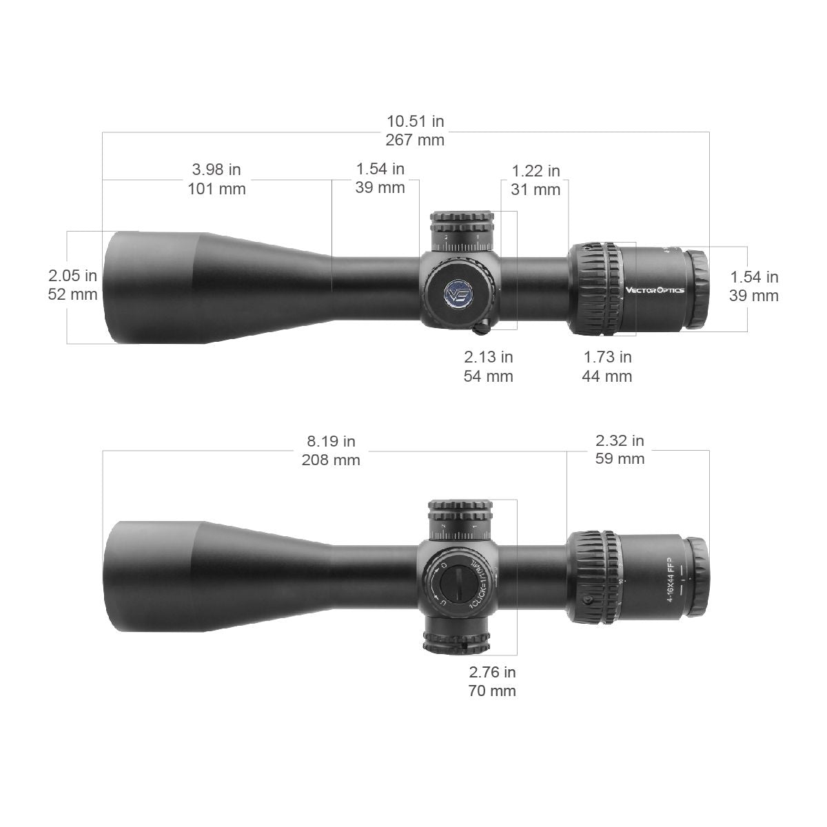 Vector Optics Veyron 4-16x44 FFP šautenes tēmeklis 