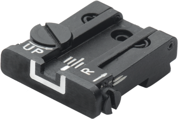 Regulējams aizmugurējais tēmēklis Glock [G17 G19 G26 & other] | baltas līnijas