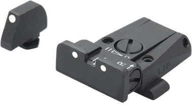 Regulējami mehāniskie tēmēkļi Glock [G17 G19 G26 & other] | balti punkti