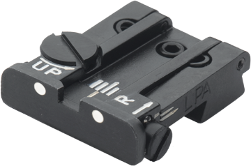 Browning Hi-Power [Sport Vigilante Mark III Practical HP40] regulējams aizmugurējais tēmēklis | balti punkti