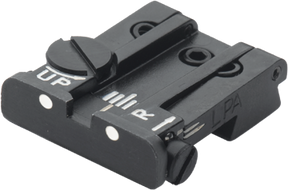 Browning Hi-Power [Sport Vigilante Mark III Practical HP40] regulējams aizmugurējais tēmēklis | balti punkti