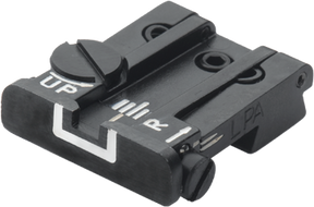 Browning Hi-Power [Sport Vigilante Mark III Practical HP40] regulējams aizmugurējais tēmēklis | baltas līnijas