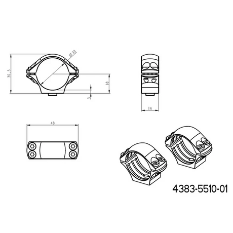 30mm tēmekļu stiprinājumi | gara Picatinny QD taktiskā bāze 