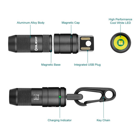 Olight imini 2 | mini uzlādējams atslēgu piekariņa lukturis | 50 lm
