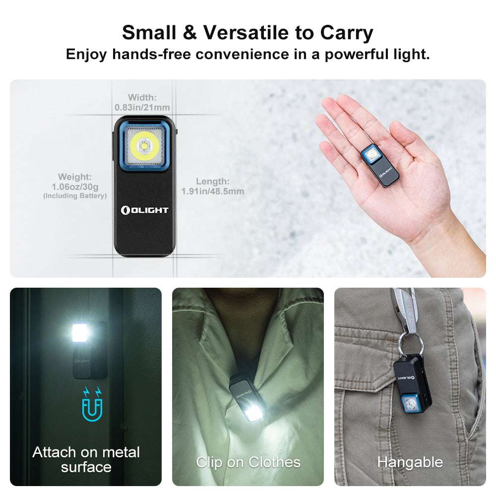 Olight Oclip | uzlādējams EDC klipša lukturis | 300 lm - Black
