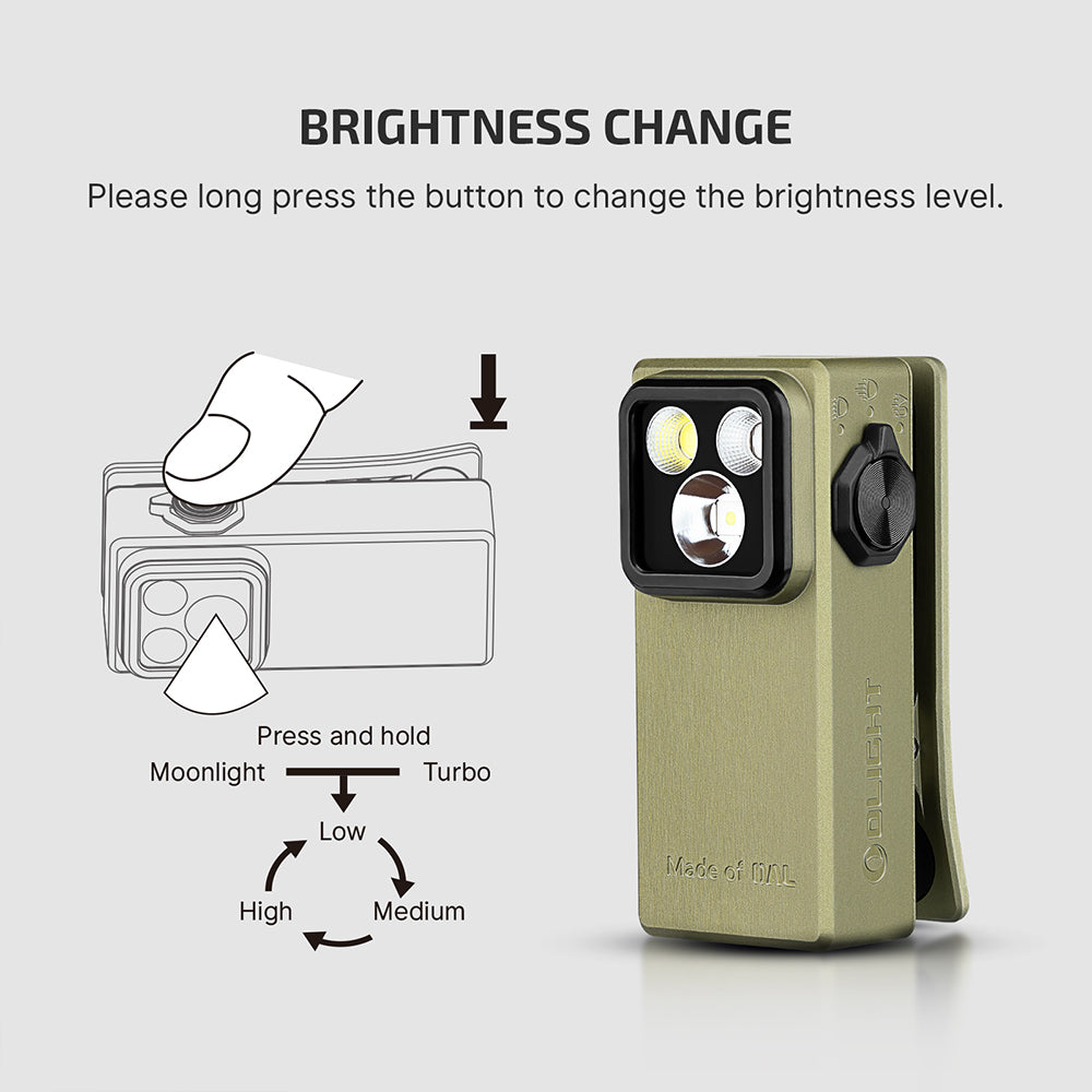 Olight Oclip Ultra | 3-in-1 piespraužams EDC lukturis | 530 lm - Olive Green