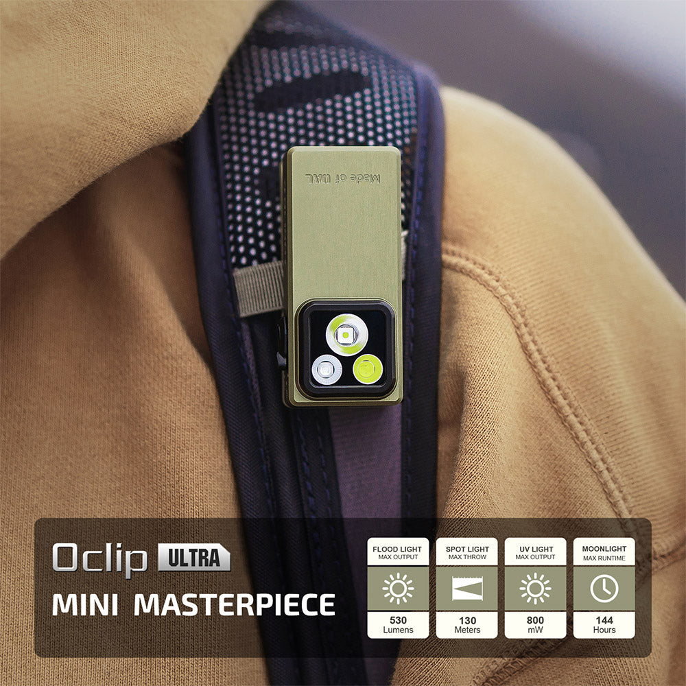 Olight Oclip Ultra | 3-in-1 piespraužams EDC lukturis | 530 lm - Olive Green