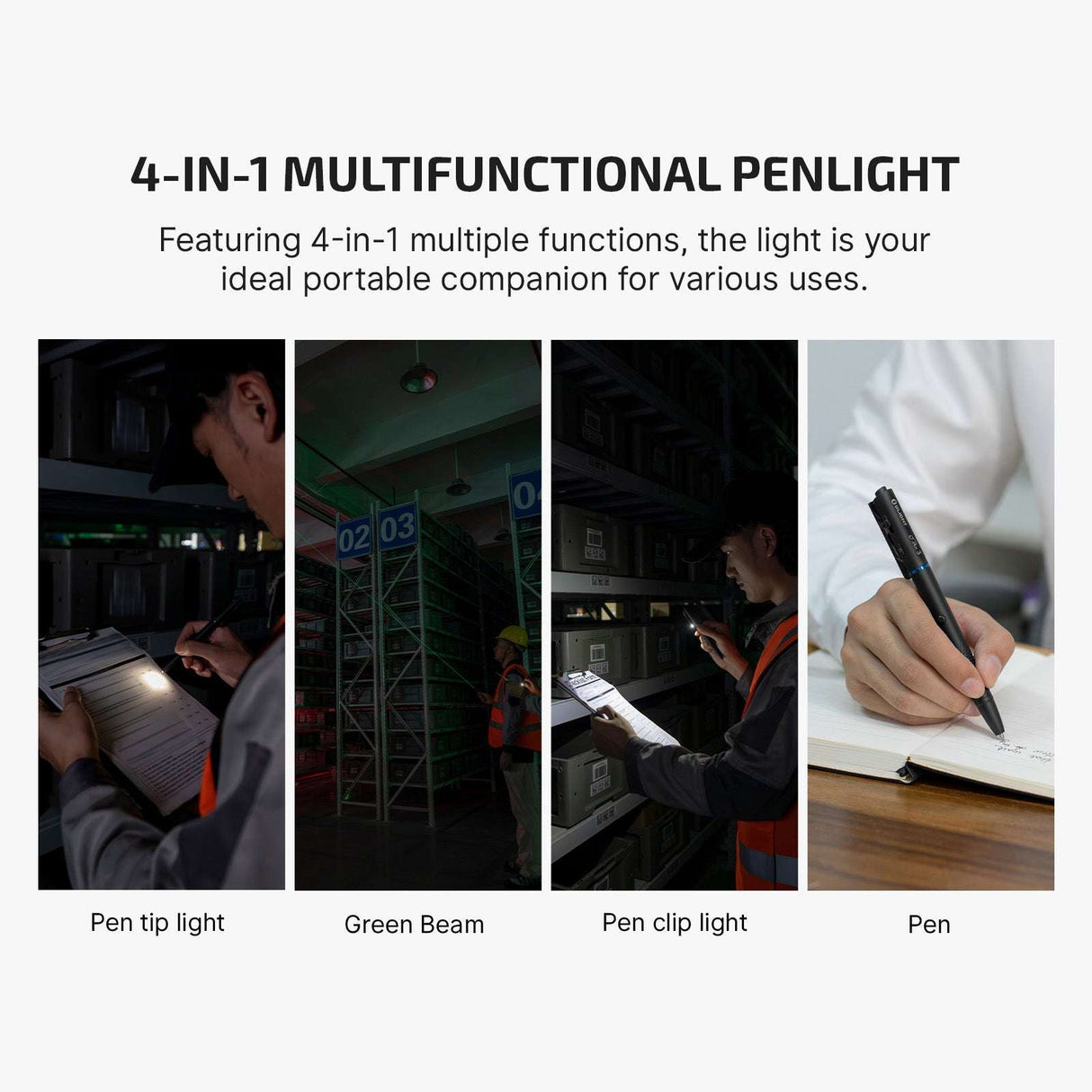Olight O’Pen 3 | daudzfunkcionāls pildspalvas lukturis | 120 lm + zaļš lāzers - Black