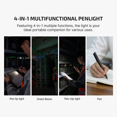 Olight O’Pen 3 | daudzfunkcionāls pildspalvas lukturis | 120 lm + zaļš lāzers - Black