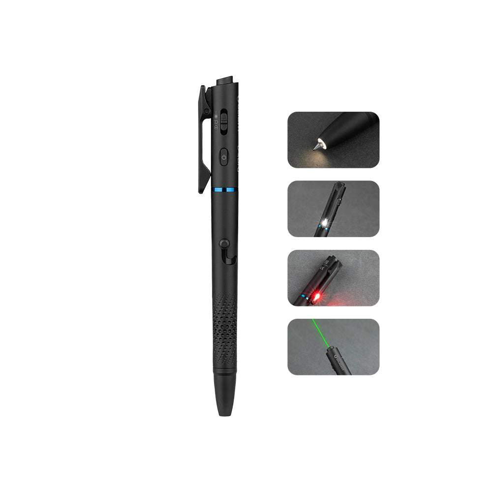 Olight O’Pen 3 | daudzfunkcionāls pildspalvas lukturis | 120 lm + zaļš lāzers - Black