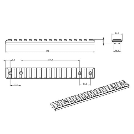 Savage 110 Long Action Picatinny sliede [tērauds]